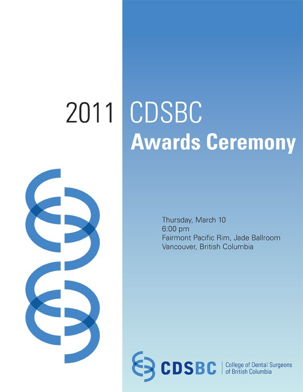 2011 CDSBC Awards Ceremony cover page with graphic